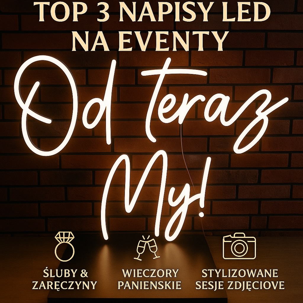 neon led ślubny