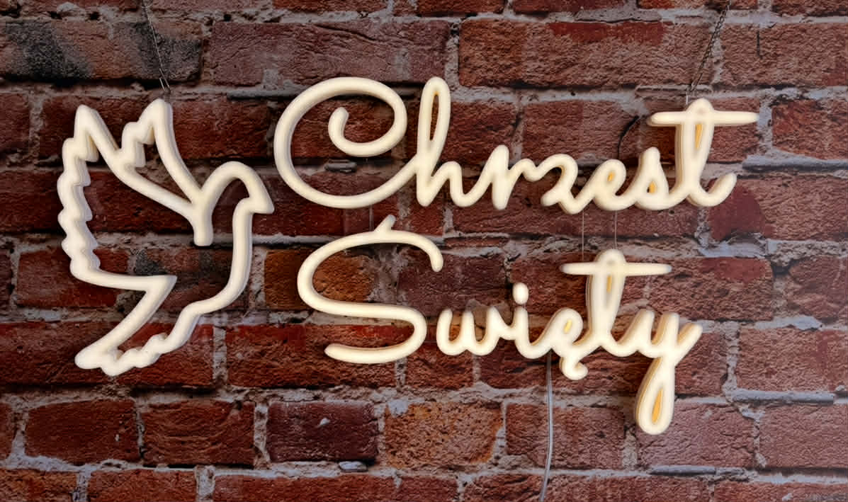 Neon Chrzest Święty dekoracja